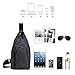 Canvas Sling Chest bag for Men Women, Unisex Shoulder Crossbody Backpack for Travel Hiking Camping Cycling or other Outdoor activities by Termichy (Black)