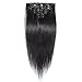 ALi Queen 6A Grade 18 inch Off Black Clip In Brazilian Virgin Human Hair 7pcs/set, Straight Hair Extension(1B#)