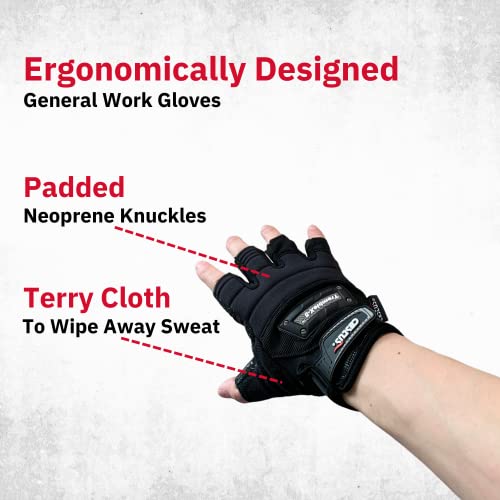 Cestus TrembleX5, Fingerless Anti Vibration Tactical Glove, Silicone
