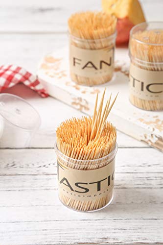 FANTASTIC :) Large Round Bamboo Wooden Toothpicks- 2 Clear Packs of 500 Tooth Picks for Teeth Cleaning, Party Appetizer, Olive, Barbecue, Fruits, Craft Projects, Parties - Thumbnail 2