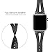 Secbolt Leather Bands Compatible with Apple Watch Band 38mm 40mm 41mm iwatch SE Series 8 7 6 5 4 3 2 1, Slim Strap with Breathable Hole Replacement Wristband Women, Black