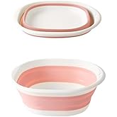 Changyeah Collapsible Wash Basin, Medium Folding Hand Travel Wash Basin Dish Tub Camping Hiking Multifunction Washbasin Round