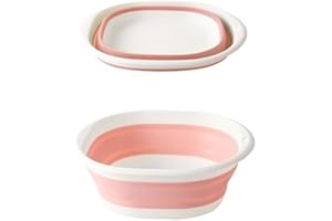 Changyeah Collapsible Wash Basin, Medium Folding Hand Travel Wash Basin Dish Tub Camping Hiking Multifunction Washbasin Round