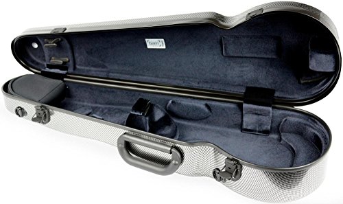 Bam High Tech Contoured Violin Case Silver Carbon