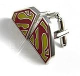 Superman Cufflinks Red & Yellow Superman Accessories Costume Coslive