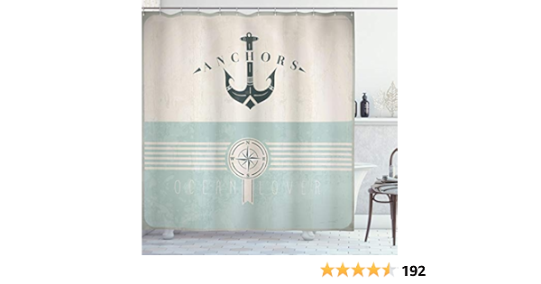 ABAKUHAUS Náutico Cortina de Baño, Diseño Marino Vintage ...