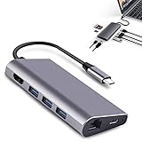 USB C Hub, VSTYLE Aluminum Multi-Port Adapter 8-in-1 4K HDMI USB Type-C Hub with 3xUSB 3.0 Type-A Ports, Gigabit Ethernet Port, SD/Micro Card Readers Premium USB-C Dock for MacBook Pro