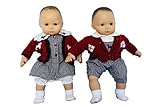 GINGHAM SWEATER SET WITH SCOTTIE TERRIERS FOR AMERICAN GIRL 15 INCH BITTY TWIN AND BITTY BABY DOLL CLOTHES