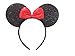 MeeTHan Mickey Mouse Minnie Mouse Ears Black Headbands Sparking Black Red: M1 (Black)