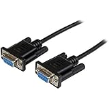 StarTech.com DB9 RS232 Serial Null Modem Cable F/F - DB9 Female to Female - 9-Pin RS232 Null Modem Cable, 2-Meter, Black (SCNM9FF2MBK)