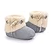 Elevin(TM)Baby Girl Boy Soft Sole Crib Shoes Anti-slip Prewalker Shoes Snow Boots (6~12M, Gray)