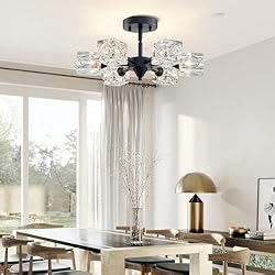 peskoe 16.9" Industrial Black Semi Flush Mount