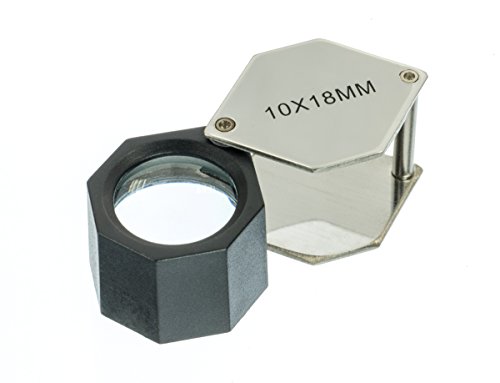SE MJ381810H 10 x 18mm Hexagonal Jewelers Loupe, Chrome Plated