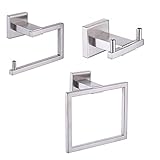 KES LA242-31 Bathroom Accessories Tissue Holder/Double Hook/Towel Ring SUS304 Stainless Steel Wall Mount, Brushed Finish
