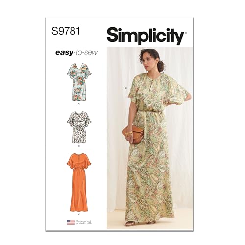 Simplicity Misses' Split Neck Dresses Sewing Pattern Packet, Design Code S9781,…