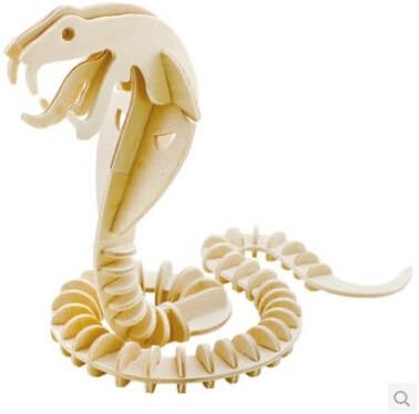 LVEDU 3D Wooden Puzzles Snake Woodcraft Construction Kit Wooden Toys for Children and Adults