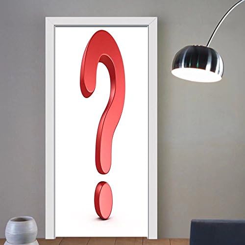 Summer Price custom made 3d Door Wall Mural Wallpaper red question mark isolated on white For Room Decor 30x79