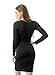 BOMDEALS Women's Sexy Long Sleeve Warm Stretch Bodycon Party Bandage Dress(XXL,Black)
