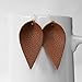 Genuine Leather & Sterling Silver Leaf Earrings // Brown Leather // Joanna Gaines Inspired