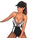 Bikini Set,FUNIC Women One Piece Swimsuit Push Up Padded Bikini Swimwear Bathing (Large, Black)