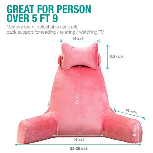 Vekkia Premium Soft Reading & Bed Rest Pillow with Support Arm, Pocket