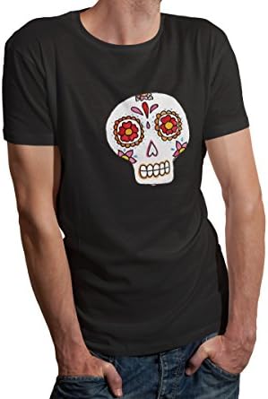 Canonon men 's Cotton Funny Skeleton Crewneck Short Sleeve T-shirt Black M
