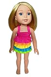 Brittany's My Pink Frill Swimsuit Compatible with Wellie Wisher Dolls/Hearts for Hearts Dolls/Glitter Girl Dolls