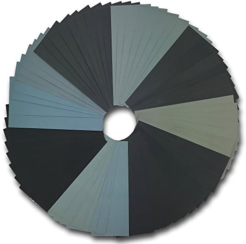 Astron Top Wet or Dry Sandpaper, 9 x 3.6 Inch, 72-Sheet, 8 Each of 9 Grits 400/600/800/1000/1200/1500/2000/2500/3000 Sand Paper, SSH0172B