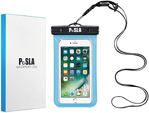 PeSLA Ea-001wpc Universal Waterproof Case, Cellphone Bag Pouch, Phone Case Dry Bag for iPhoneX/8/8Plus/7Plus/7/6SPlus/6S/5S, Samsung Galaxy S8/S8plus/Note6 Devices - Blue
