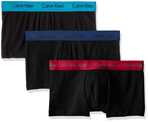 Calvin Klein Men's Cotton Stretch Multipack Low Rise Trunks, Black/Seaway/Estate Blue/Amaranth, X-Large