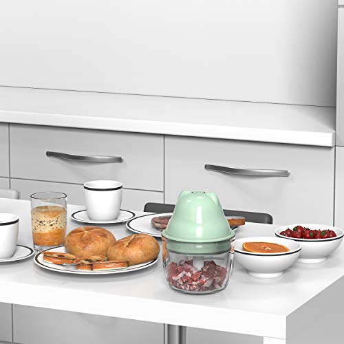 Electric Garlic Chopper, Wireless Portable Food Chopper 300ml Waterproof Food Processor Mincer, Rechargeable Mini Garlic Masher/Grinder for Chili Onion Vegetable Nuts Meat Chopper