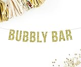 Bubbly Bar Banner, Gold Glitter | Wedding Decorations | Bachelorette Party | Birthday Party 21st birthday | Bridal Shower | Champagne