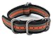 ArtStyle Watch Band with Colorful Nylon Material Strap and Heavy Duty Brushed Buckle (Black/Grey/Orange, 18mm)