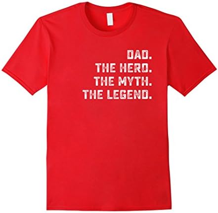 Mens Family Group T-shirt Dad The Hero The Myth The Legend XL Red