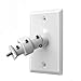 Pinpoint Mounts AM20-White Universal Home Theater Speaker Wall Ceiling Mount with Electrical Box Installation Adapter Plate