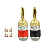 Mediabridge Banana Plugs - Corrosion-Resistant 24K Gold-Plated Connectors - 4 Pair/8 Banana Plugs (Part# SPC-BP2-4)