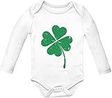 Faded Shamrock Green Clover St.Patrick's Day Irish Baby Long Sleeve Onesie