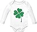 Faded Shamrock Green Clover St.Patrick's Day Irish Baby Long Sleeve Onesie