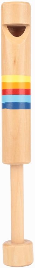 Dilwe Wooden Whistle Fipple Piccolo Kids Toy Push Pull Wood Flute Musical