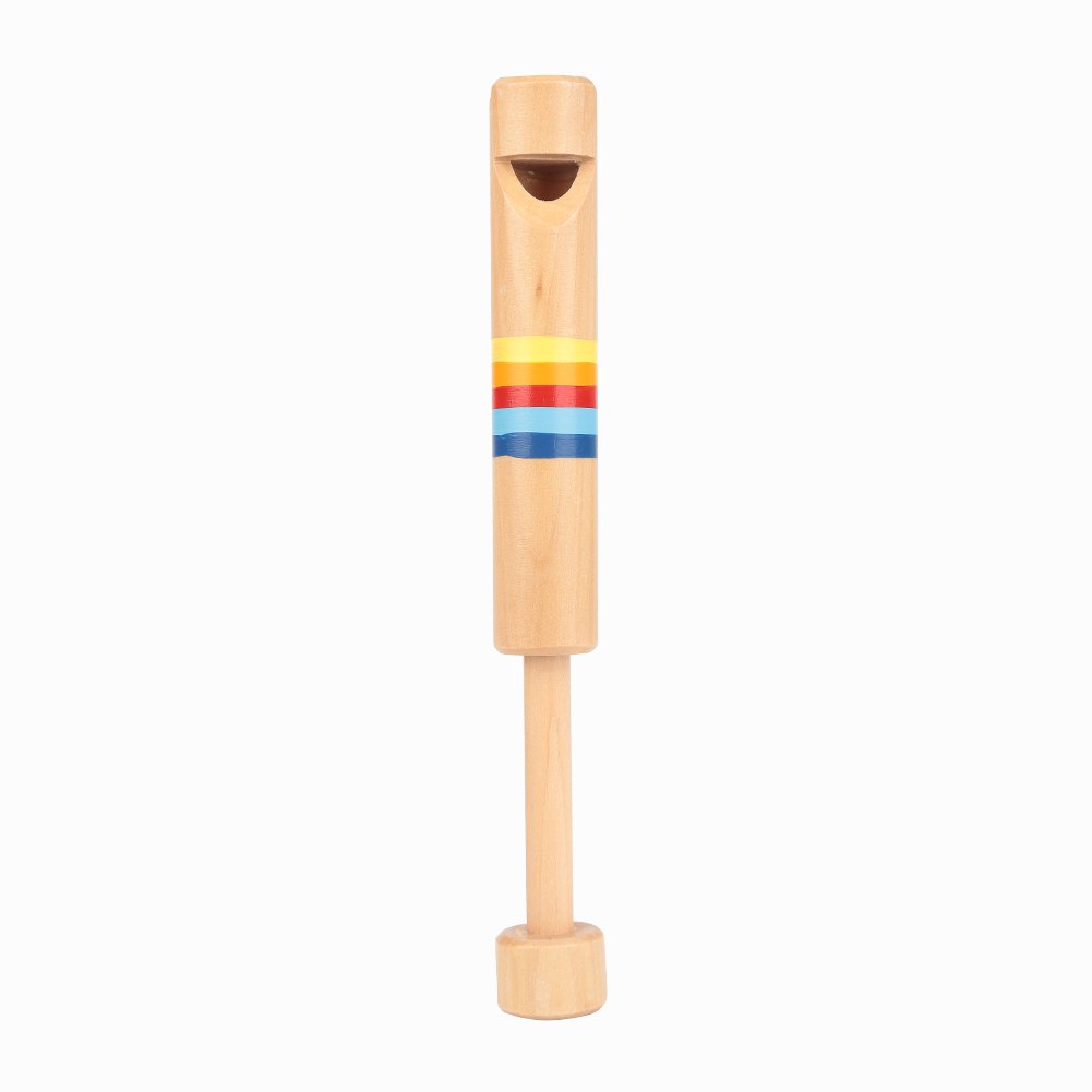 Dilwe Wooden Whistle, Push and Pull Wood Flute Fipple Piccolo Musical Instrument Kids Toy Gift