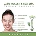 Jade Roller for Face and Gua Sha Stone Massage Tool Set by SRI - Natural Face Roller for Toning & Wrinkles - Authentic Face Massager that Reduces Puffiness to Promote Soft and Firm Skin
