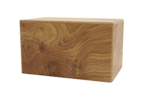 Near & Dear Pet Memorials MDF Box Pet Urn, 45 Cubic Inch, Natural Finish