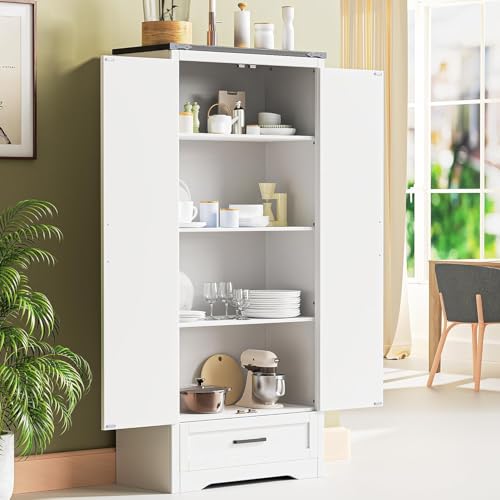 UNKKS Alacenas para Cocina,Muebles para Cocina Modernos,Bufetera Mueble con Cajones,Gran Capacidad Almacenamiento con Divisiones Ajustables,para Cocinas Domésticas 80X40X180CM