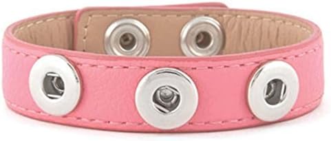 Ginger Snaps Petite Three-Snap Pink Vegan Leather Bracelet GP90-10