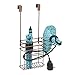 mDesign Over Door Hair Care & Styling Tool Storage Organizer Basket for Hair Dryer, Flat Iron, Curling Wand, Hair Straightener, Brush - Hang Inside or Outside Cabinet, 2 Sections - Venetian Bronze