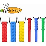 Chew Necklace by GNAWRISHING - 6-Pack - Perfect for Autistic, ADHD, SPD, Oral Motor Children, Kids, Boys, and Girls (Tough, Long-Lasting)
