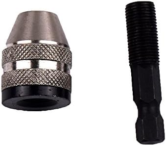 Here4Tool HT98022 1/4 Inch Hex Shank Keyless Drill Chuck (Silver)