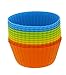 Le Juvo Reusable Silicone Baking Cups - 4 Inch Round Cupcake Liners, 12 Pack