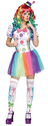 Fun World Women's Color Clown Costume, Multi, Medium/Large