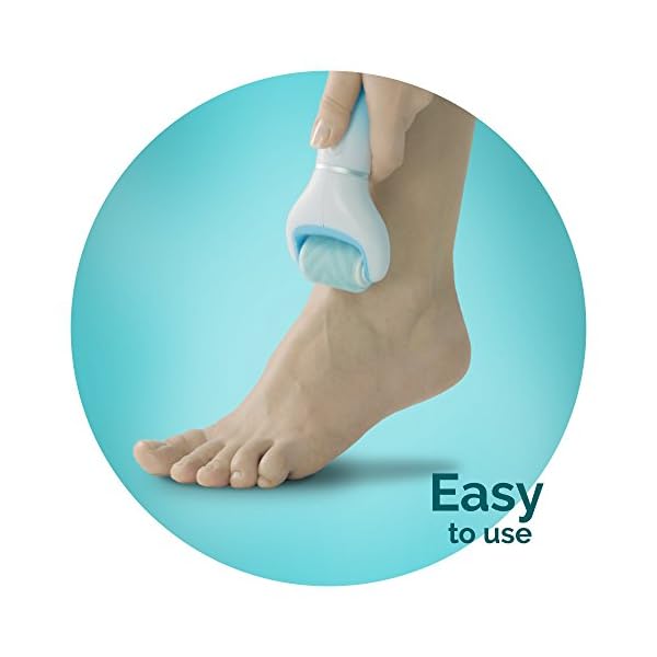 Scholl Velvet Smooth Electric Foot File with Exfoliating Refill, Blue